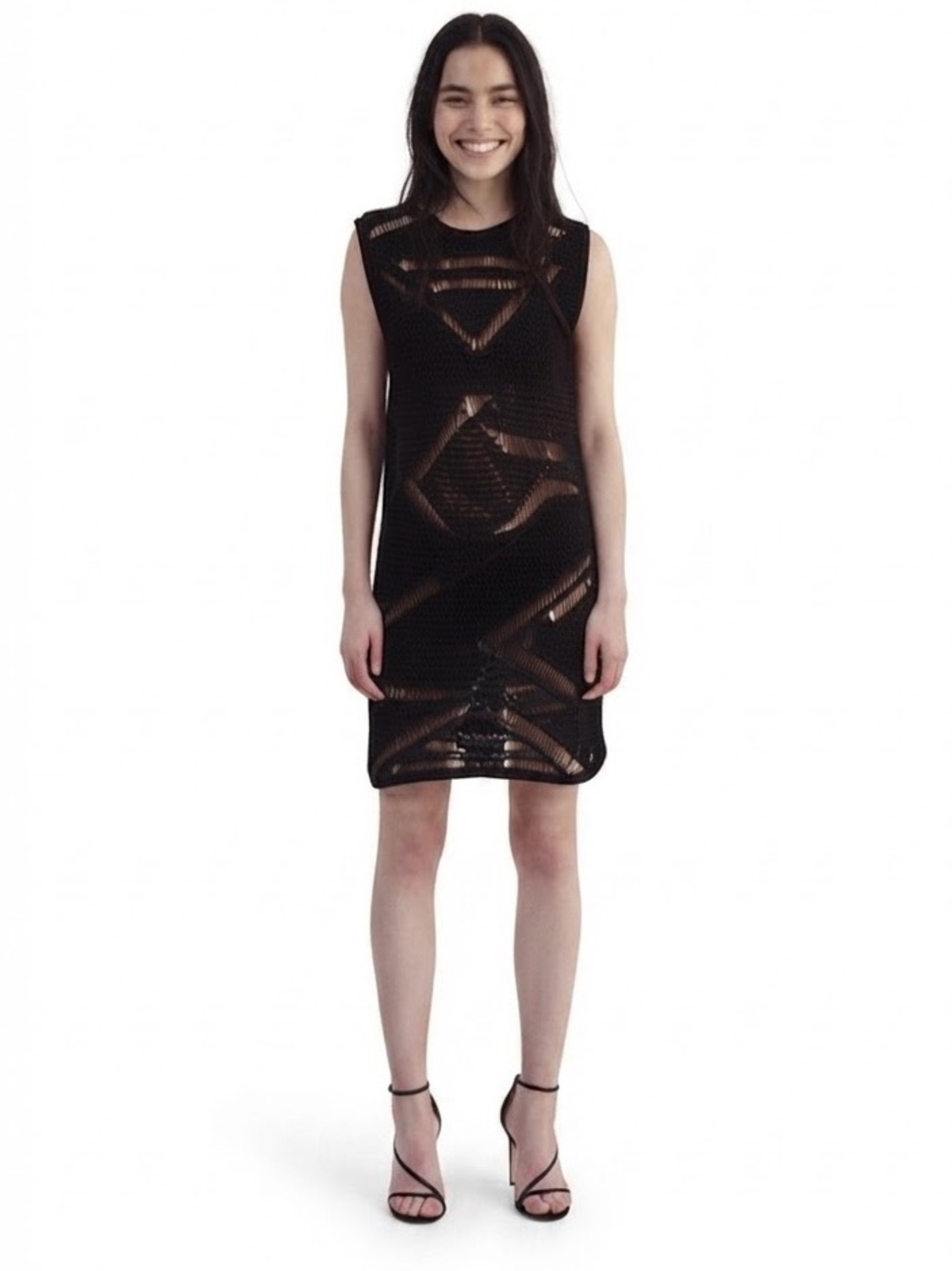H&M LADDER-STITCH-LOOK POINTELLE-KNIT DRESS